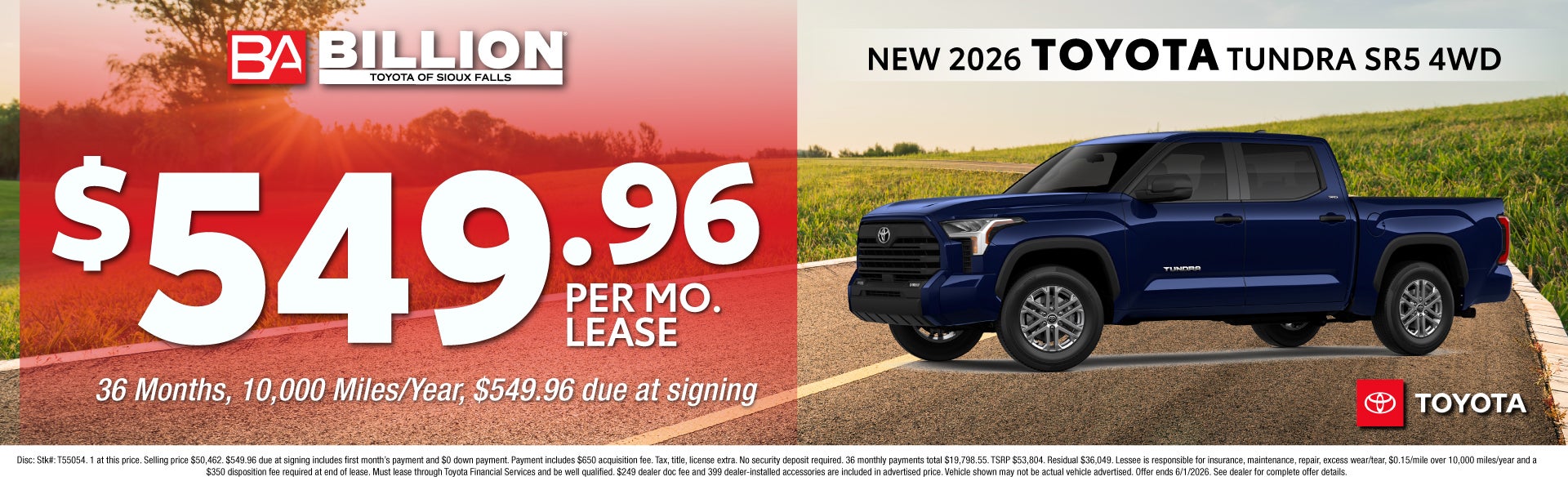 NEW 2026 TOYOTA TUNDRA SR5