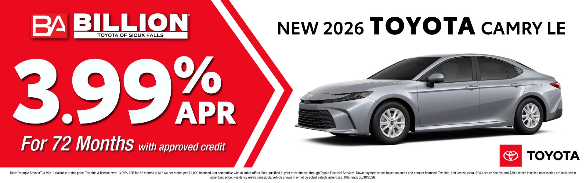 NEW 2026 TOYOTA CAMRY LE