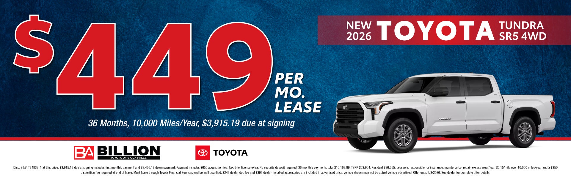 NEW 2026 TOYOTA TUNDRA SR5
