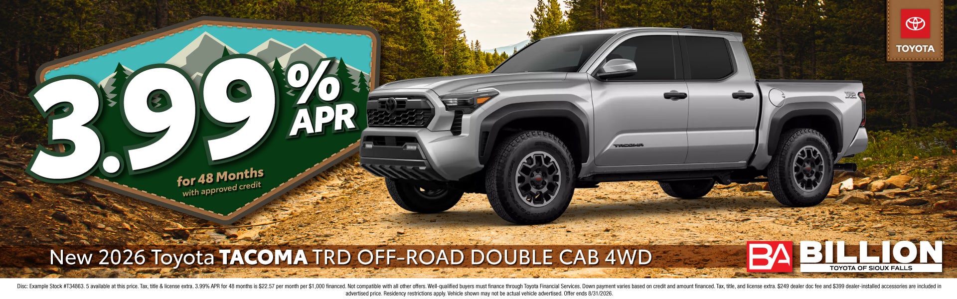 NEW 2026 TOYOTA TACOMA TRD-OFF ROAD DOUBLE CAB