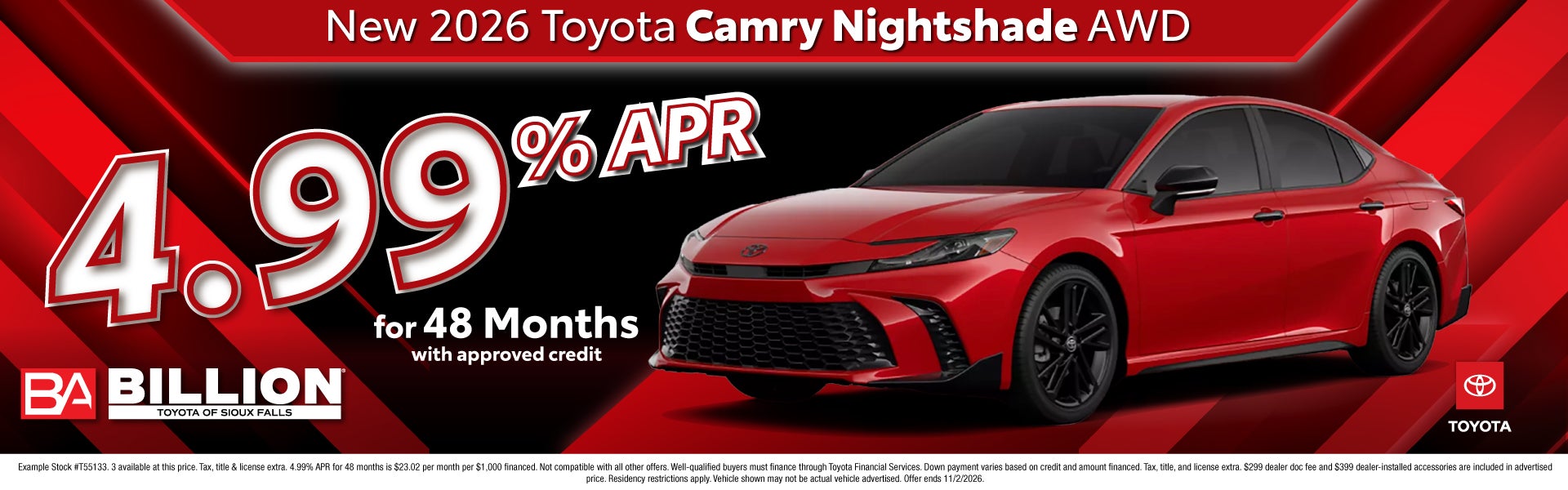 NEW 2026 TOYOTA CAMRY NIGHTSHADE