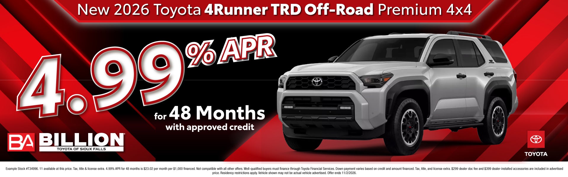 NEW 2026 TOYOTA 4RUNNER TRD OFF-ROAD PREMIUM