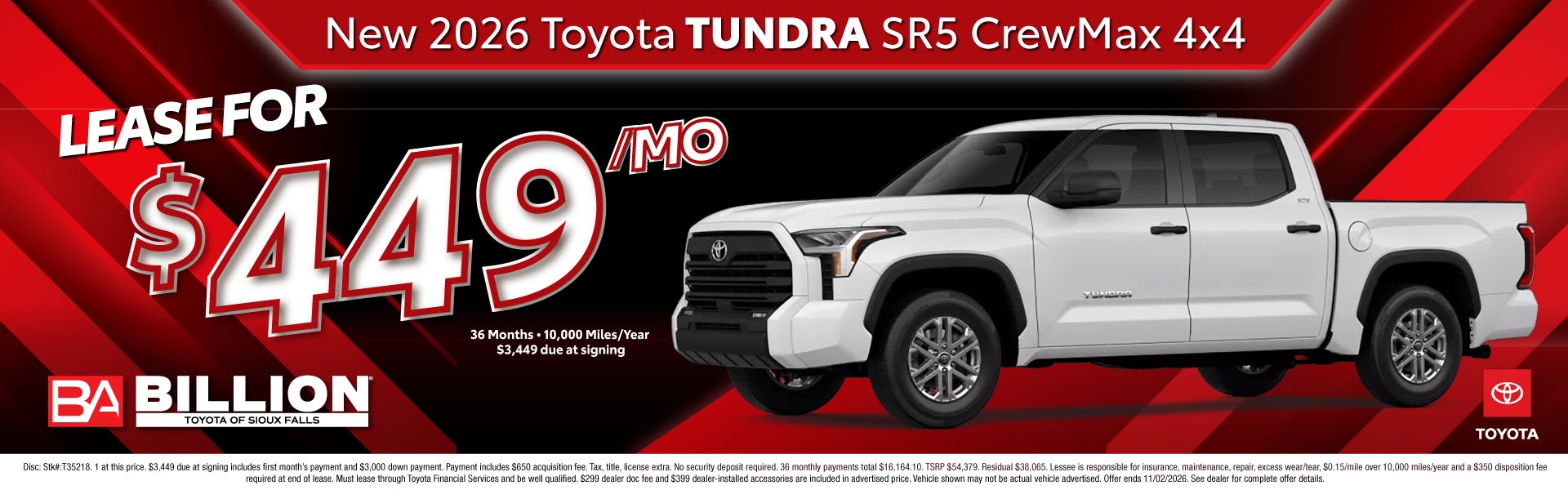 NEW 2026 TOYOTA TUNDRA SR5 CREWMAX